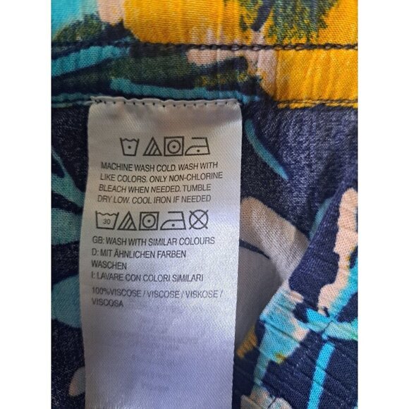 QVC D & Co Beach XL Multicolor Tropical Print Wide Leg Pull-On 27" Inseam Pants - Picture 8 of 8